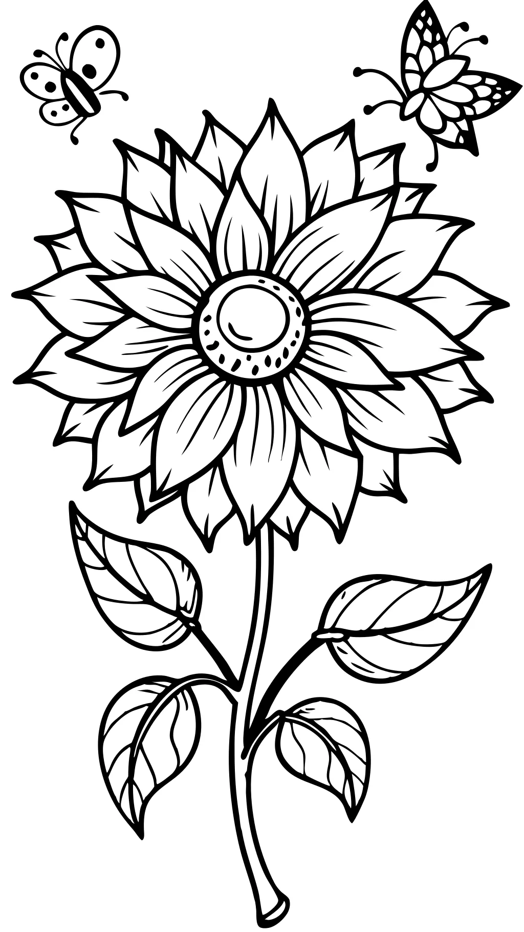 sunflower adult coloring page